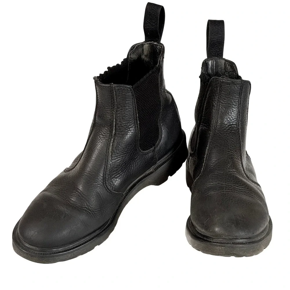 Dr Martens 2976 Chelsea Boots Black Leather Pull On Womens 8 Mens 7 EU 39 - Picture 2 of 11